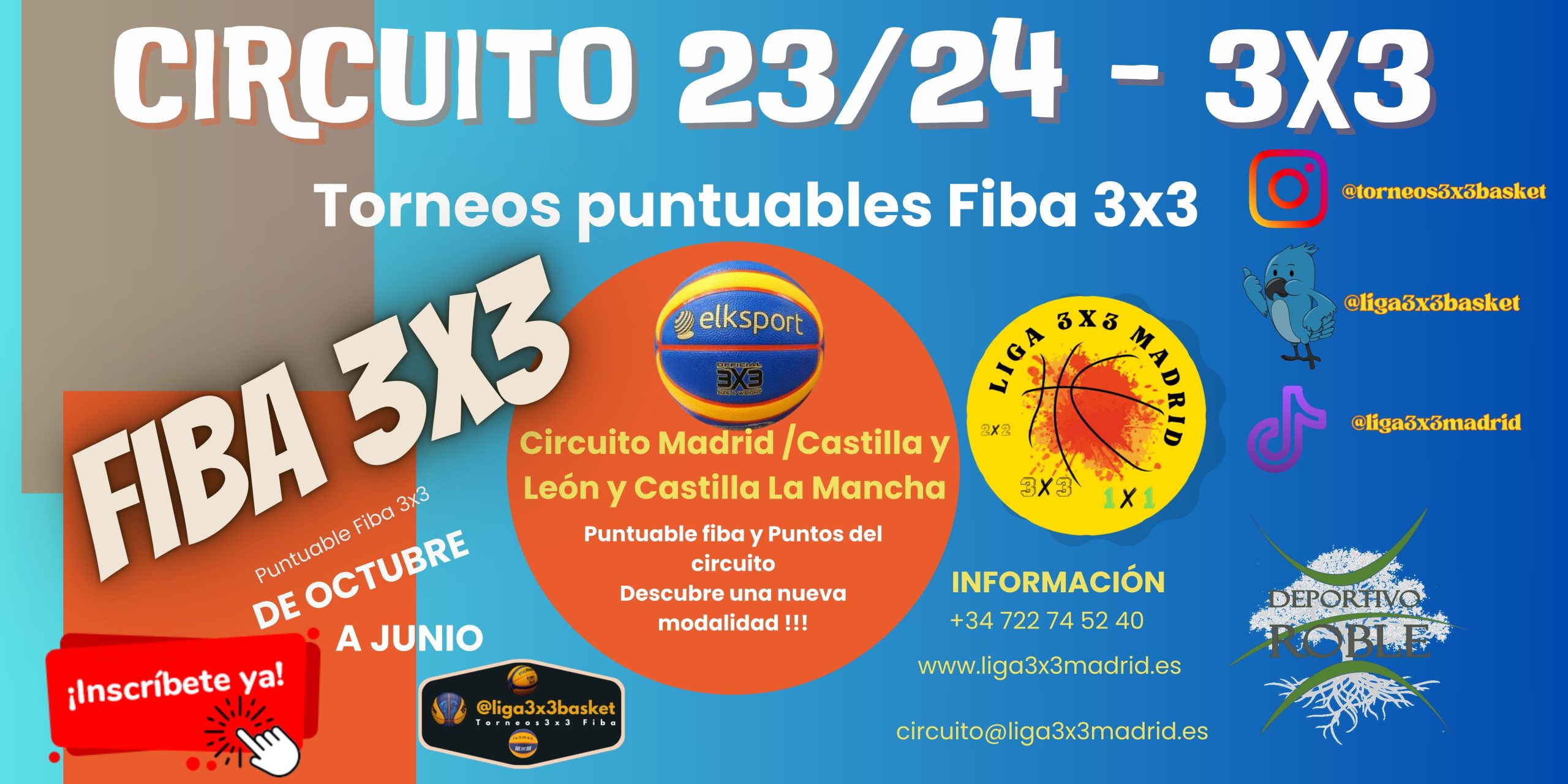 Circuito 3×3 Octubre a Junio – Comunidad de Madrid – Castilla y León – Castilla la Mancha