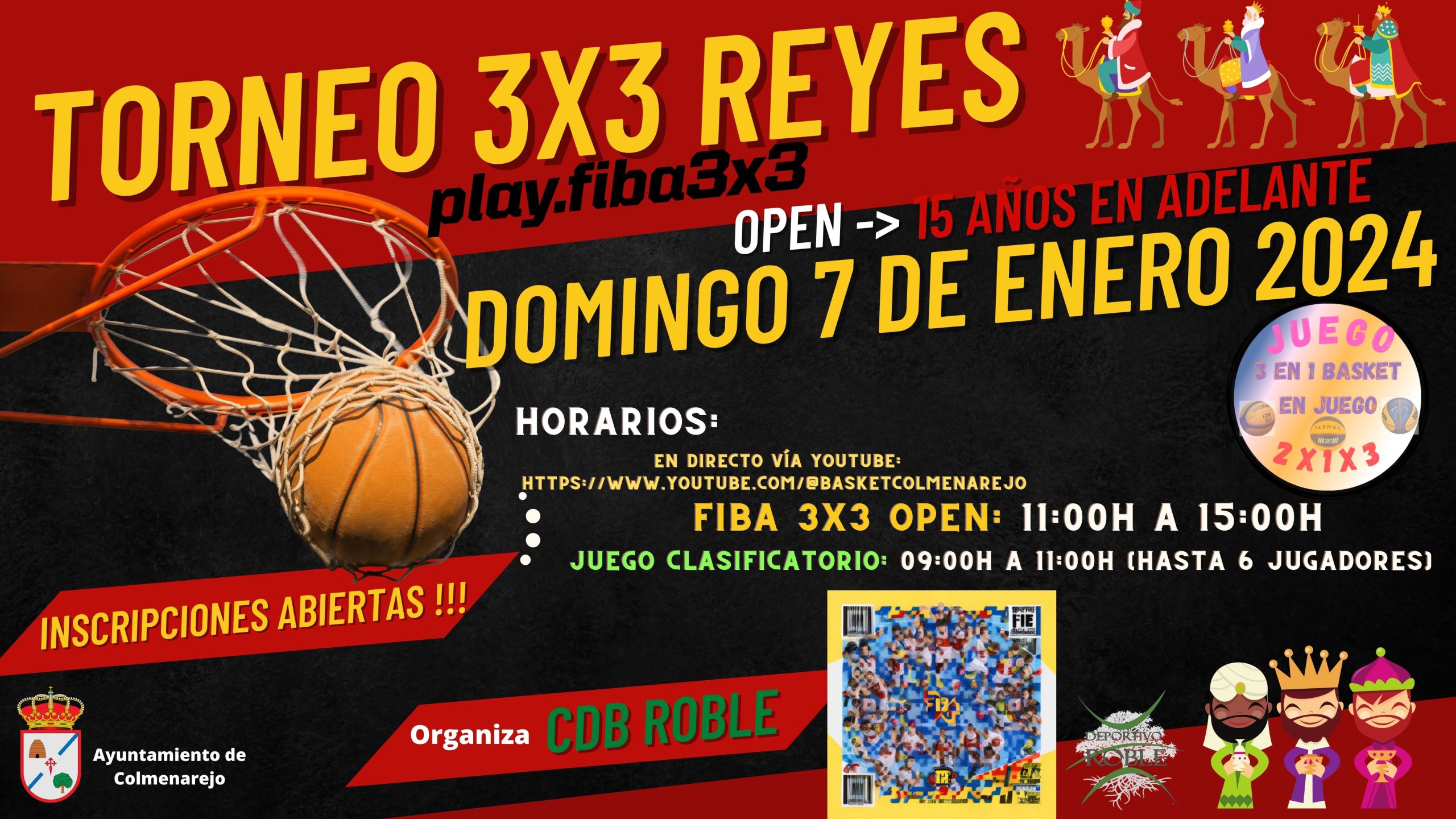 Torneo 3×3 Fiba Especial «REYES» – Domingo 7 de Enero, Inscripciones abiertas !!!